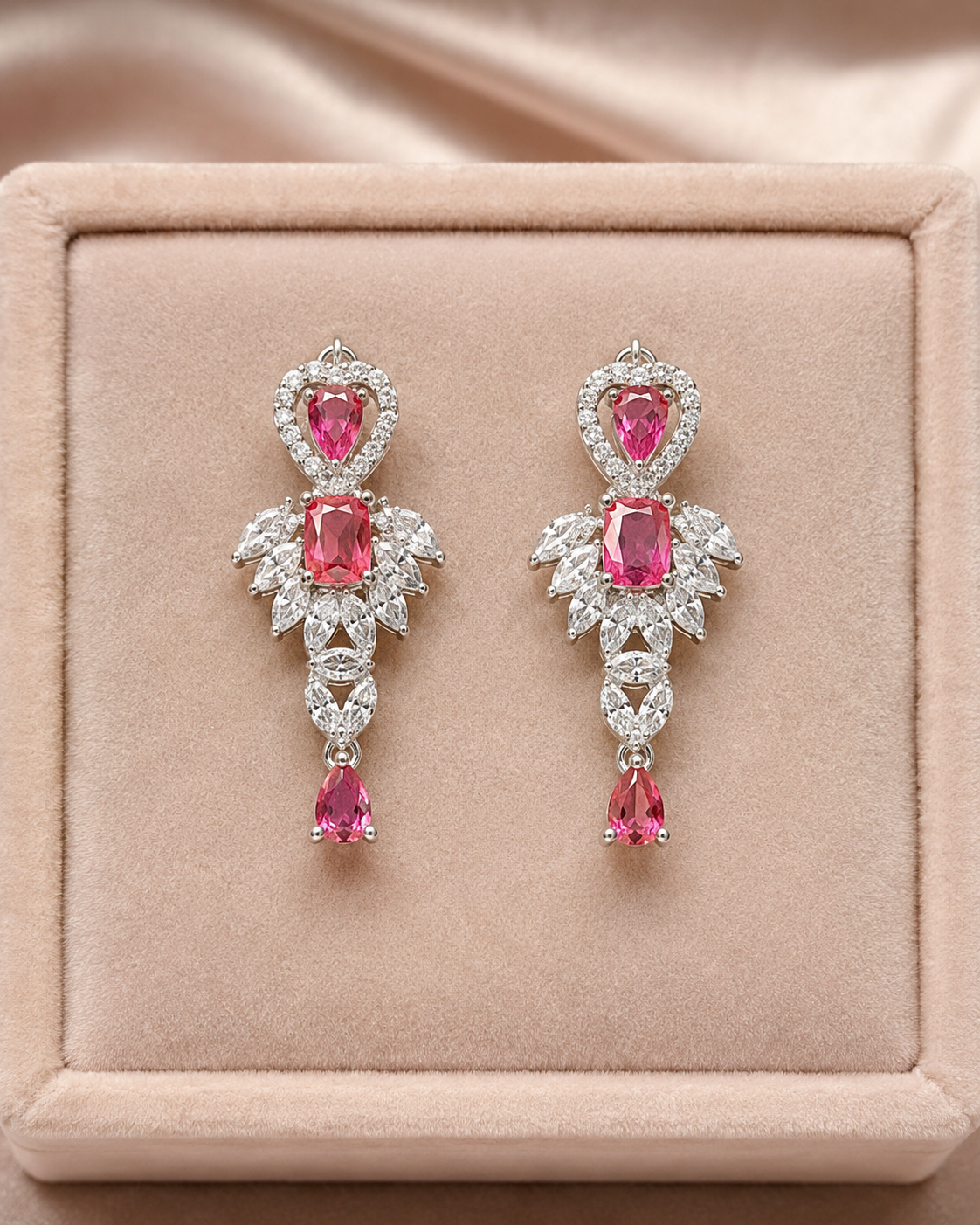 Pink CZ Double-Layer Necklace Set - Image 5